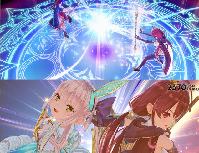 Two pictures are displayed to show the evovled battle system.